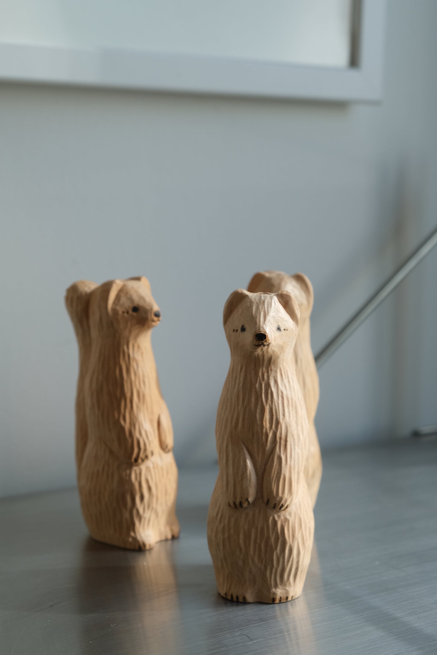 Handcrafted Wooden Otter Vase