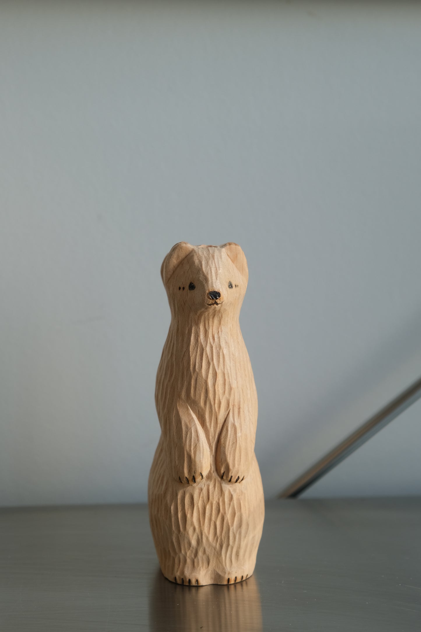 Handcrafted Wooden Otter Vase