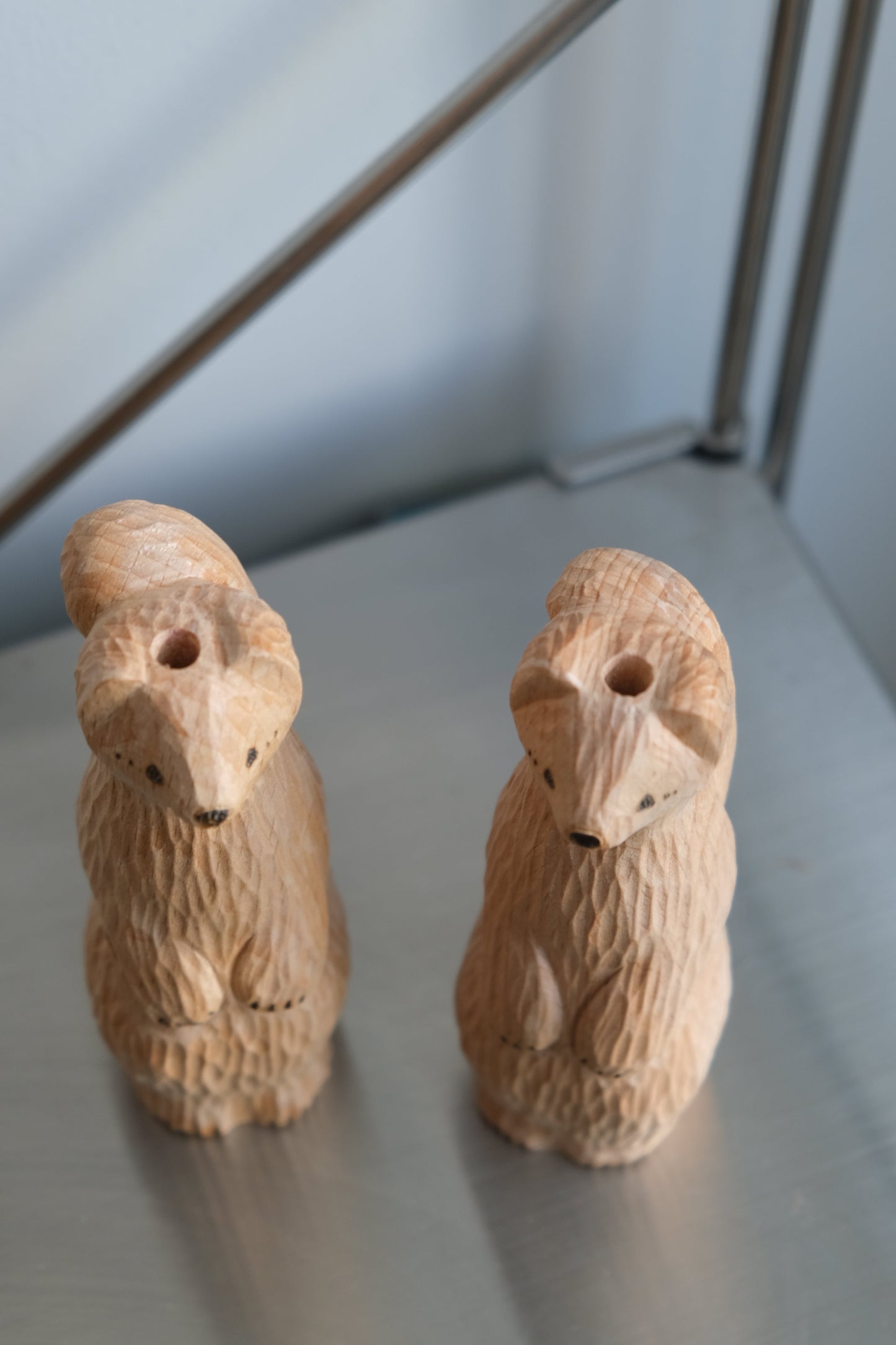 Handcrafted Wooden Otter Vase