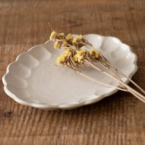 Rinka Plate Kaneko Kohyo Pottery - White
