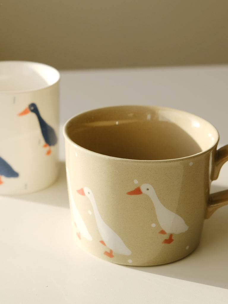 Handmade Duck Mug Brown