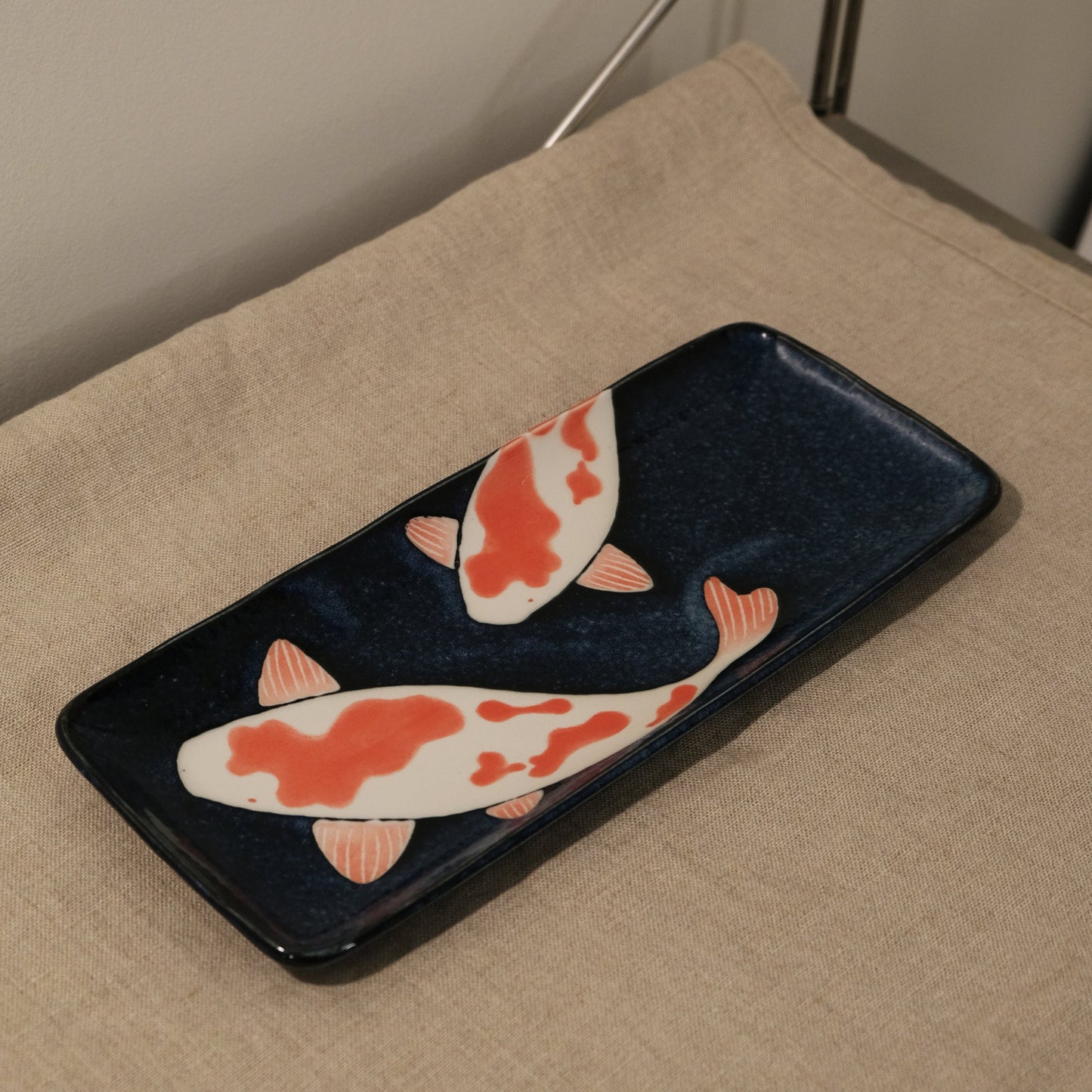 Koi Sushi Plate Minoware Awasaka