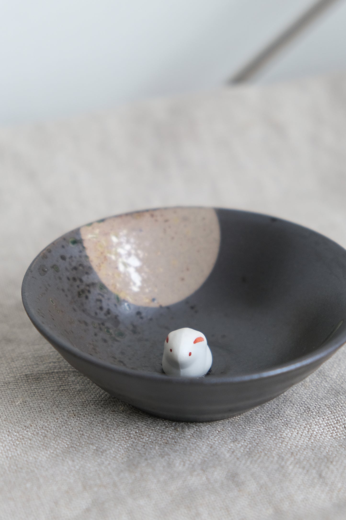 Moon Viewing Rabbit Sake/Tea Cup Hasami Ware
