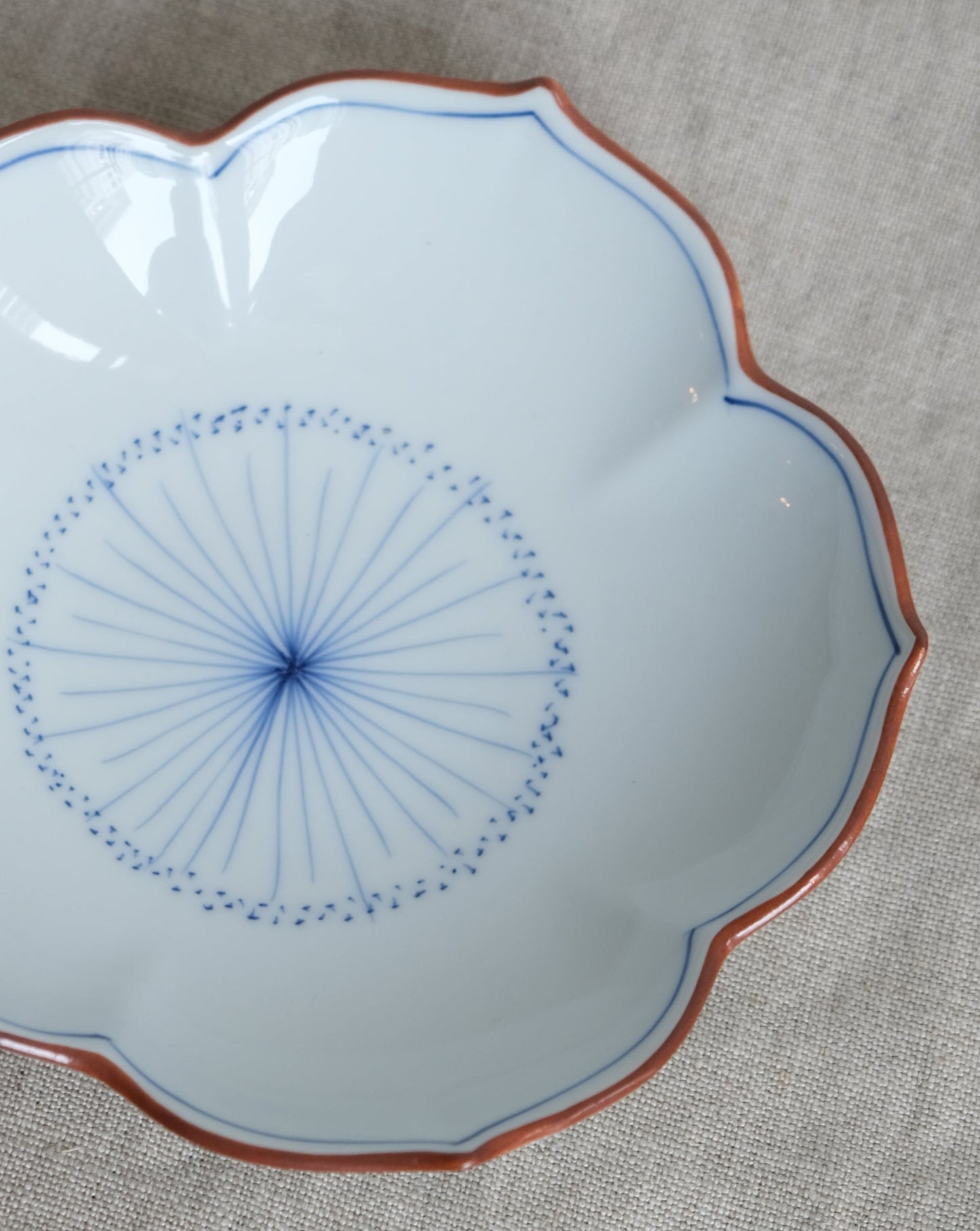 Bellflower Plate Hand Paint Hasami Ware