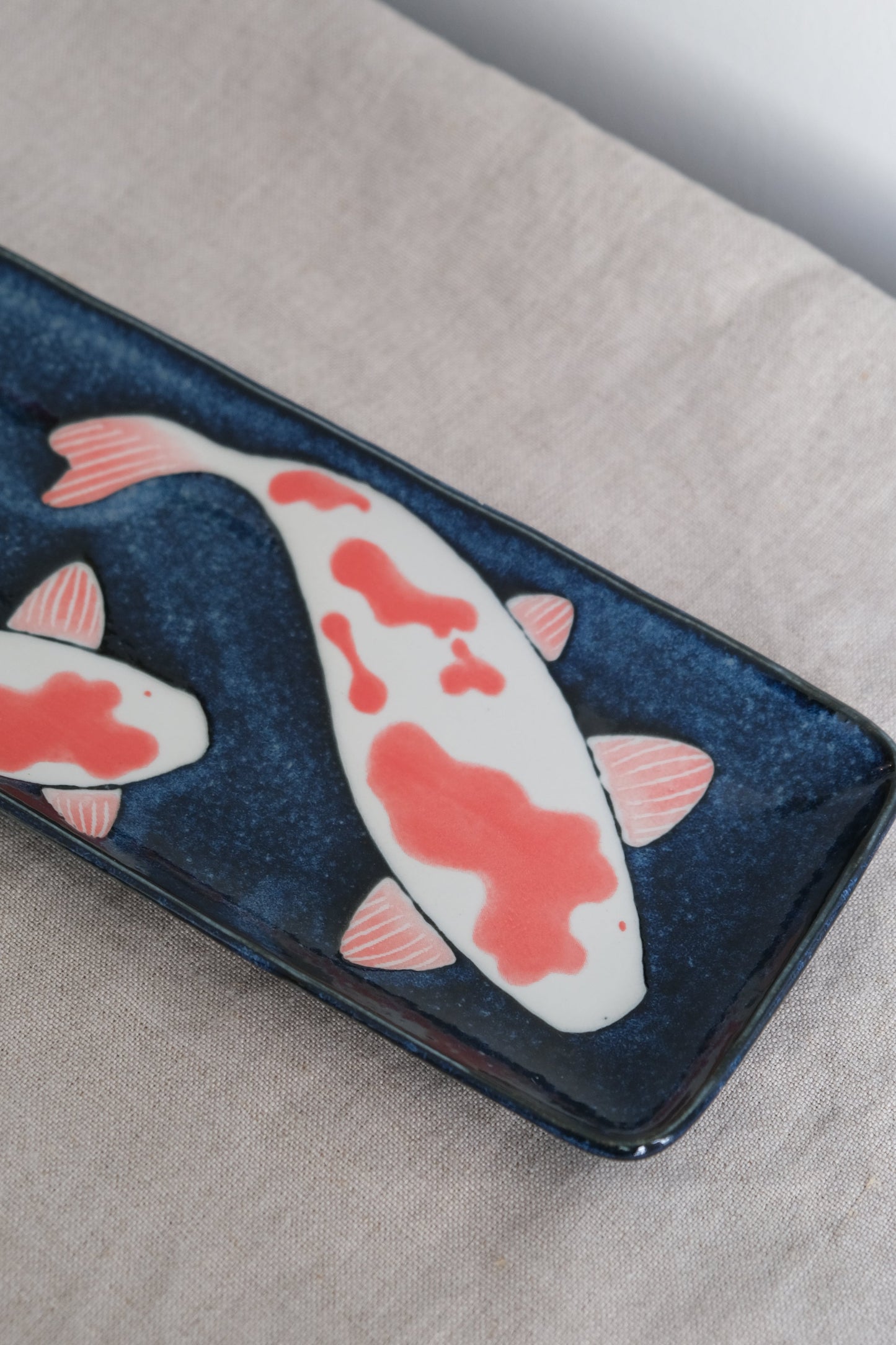 Koi Sushi Plate Minoware Awasaka