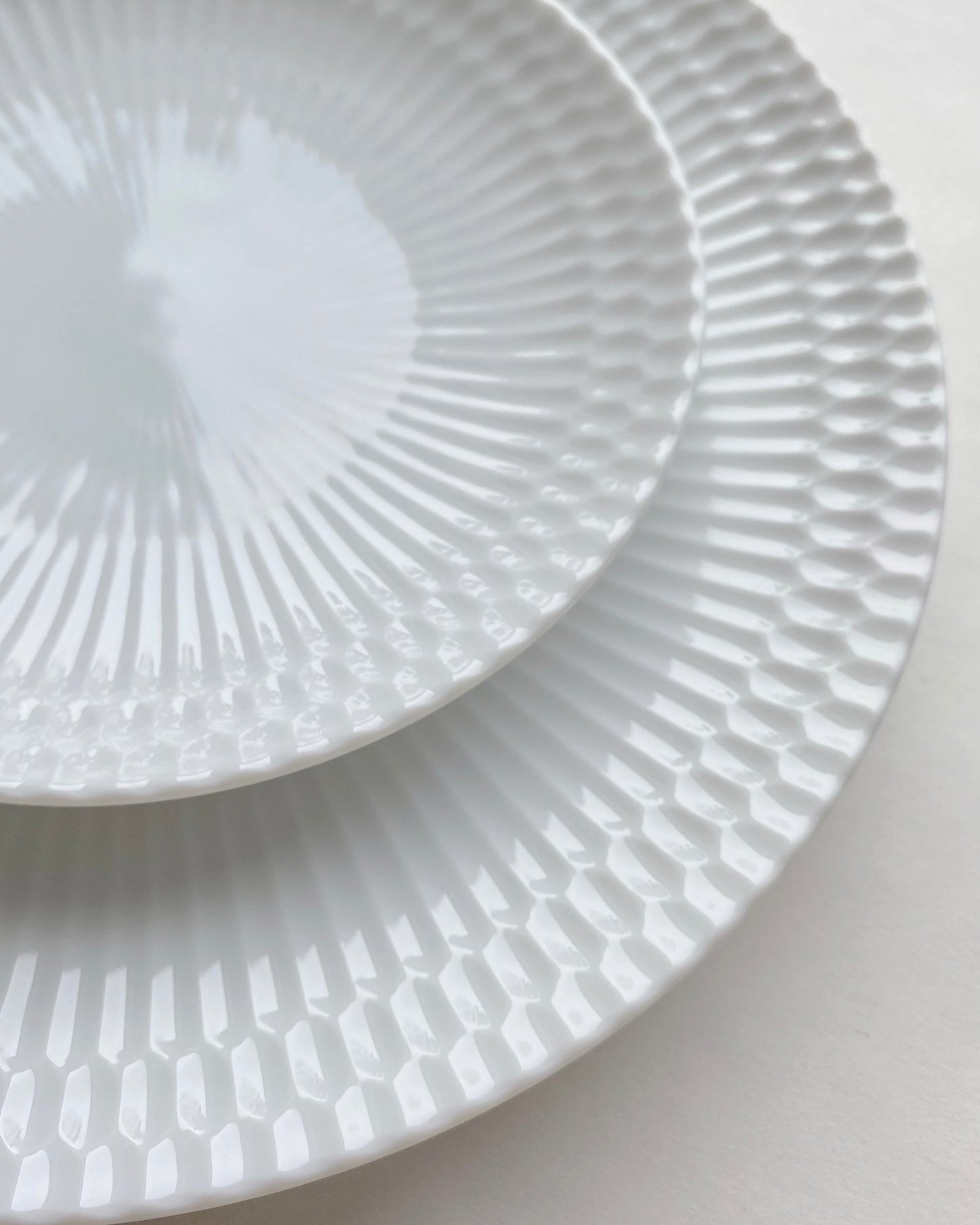 Oda Pottery Ripple Tableware Series Plates White