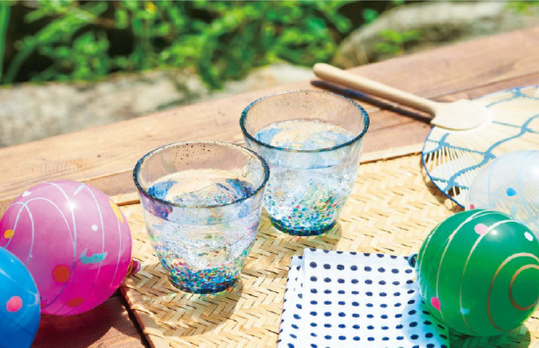 Drinking Glass Cup  MATSURI / HANABI  Tsugaru bi-doro Glass
