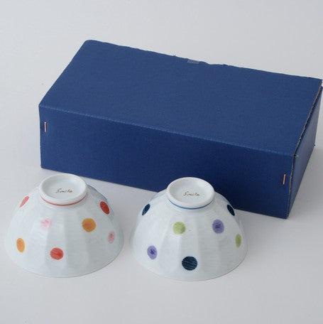 Rice Bowl Set Dot Hand-Painted Aritaware