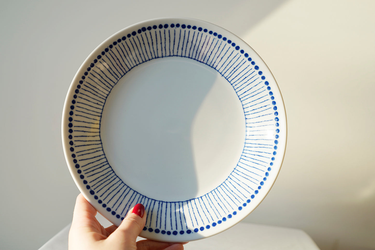 Blue Pattern Plate, Set of Three, Mino Ware