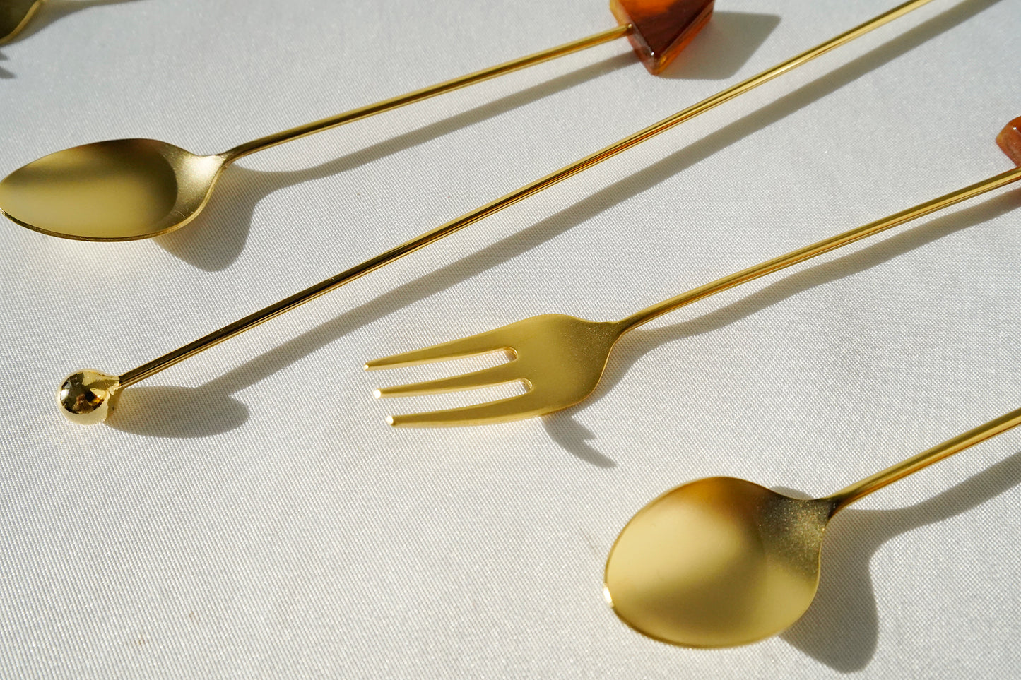 Block series Acrylic cutlery spoon, fork, cocktail stirrers