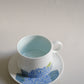 Hydrangea Cup and Saucer Set Handmade by JiuHuaJu