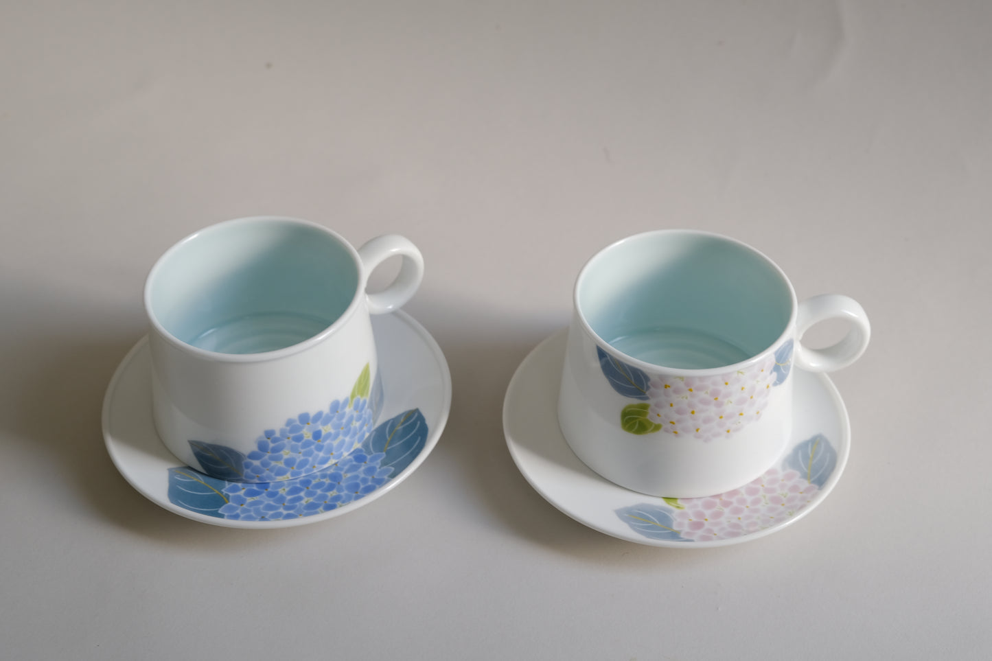 Hydrangea Cup and Saucer Set Handmade by JiuHuaJu