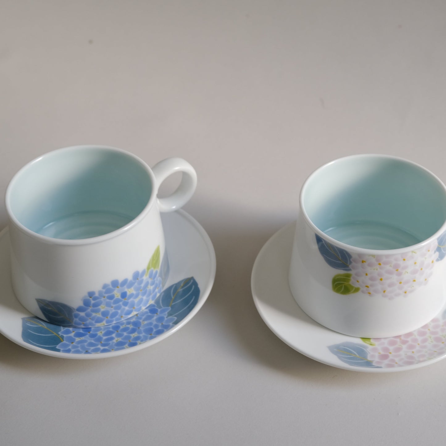 Hydrangea Cup and Saucer Set Handmade by JiuHuaJu
