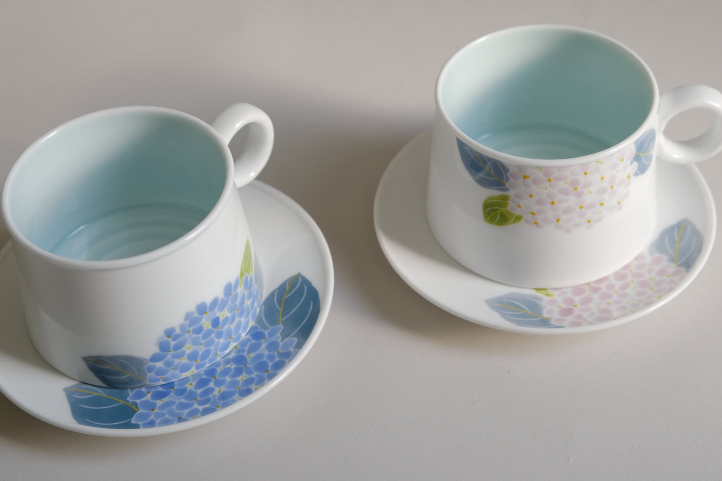 Hydrangea Cup and Saucer Set Handmade by JiuHuaJu