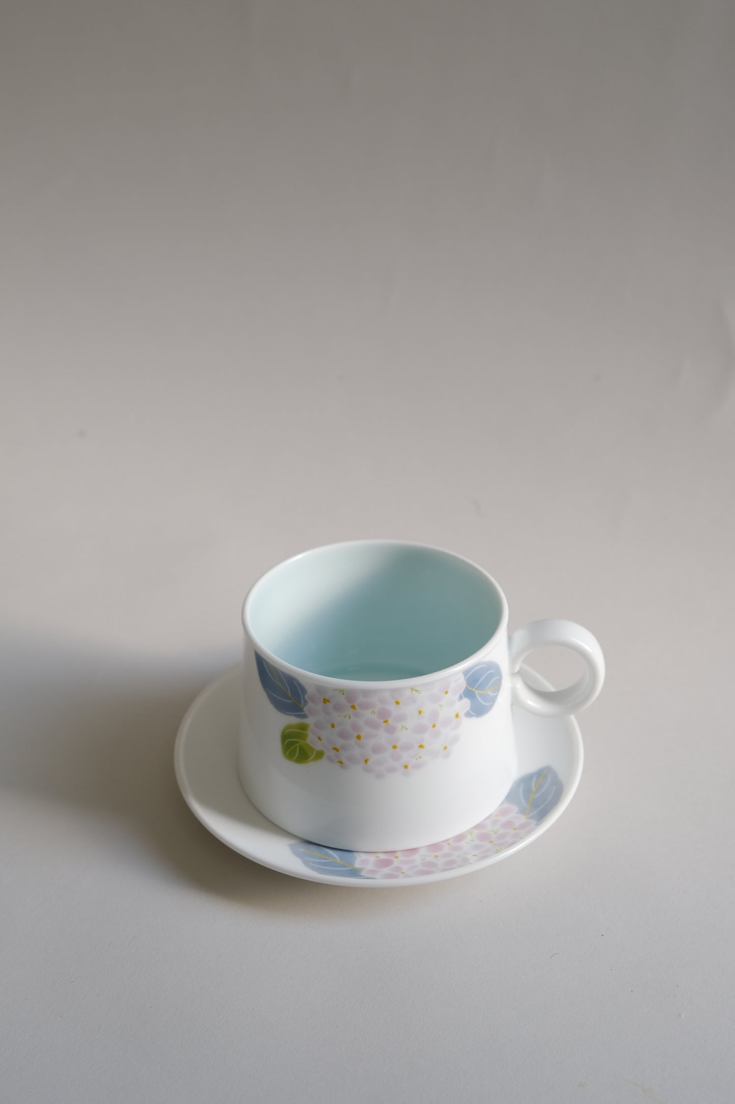Hydrangea Cup and Saucer Set Handmade by JiuHuaJu