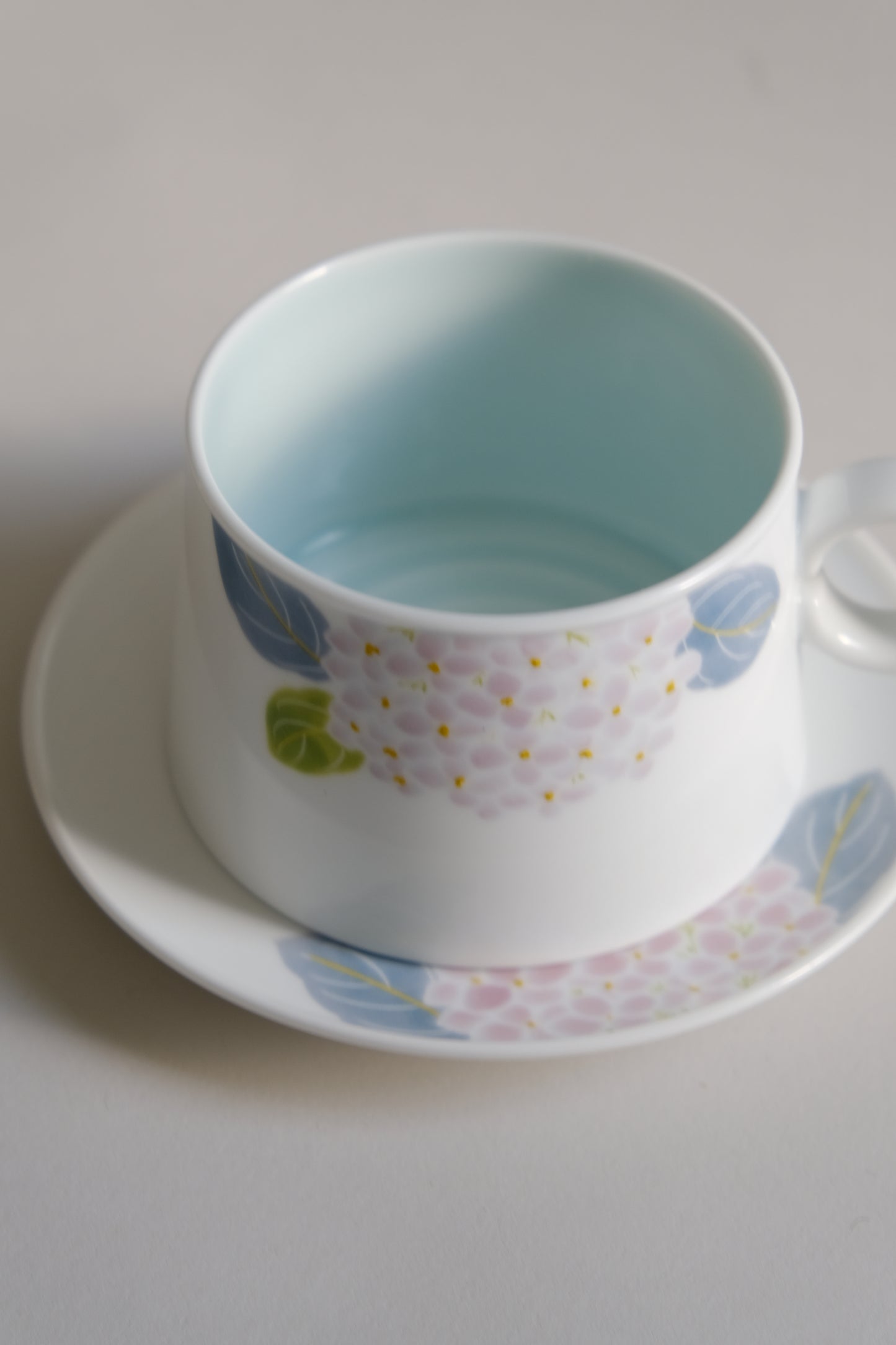 Hydrangea Cup and Saucer Set Handmade by JiuHuaJu