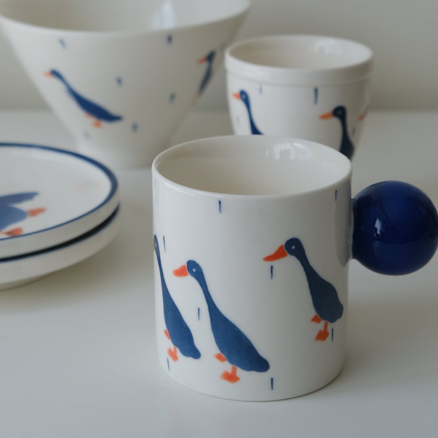 Handmade Duck Mug White