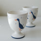 Handmade Duck Goblet White