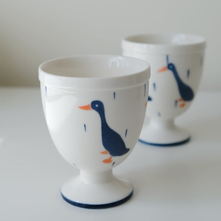 Handmade Duck Goblet White