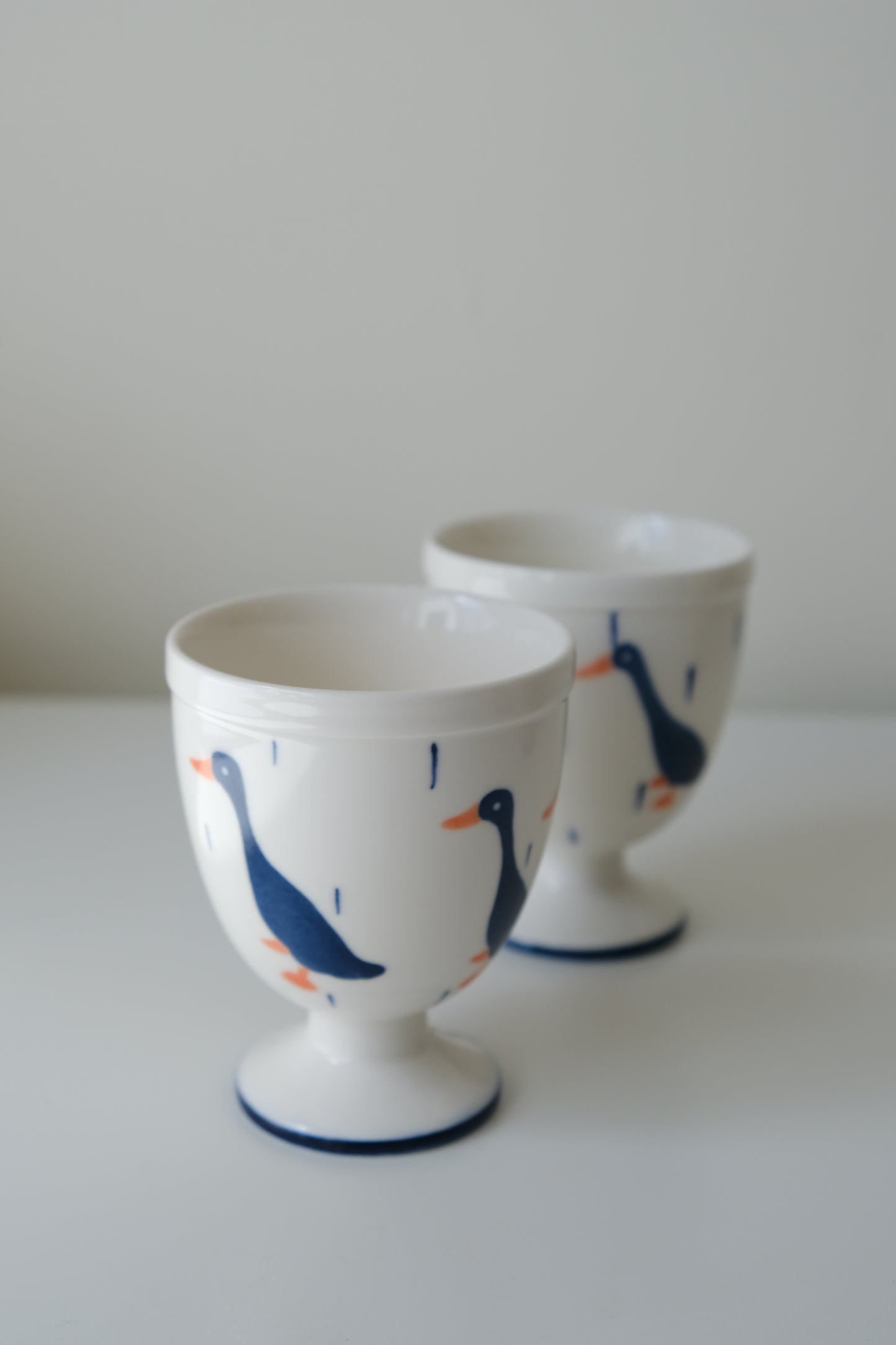 Handmade Duck Goblet White