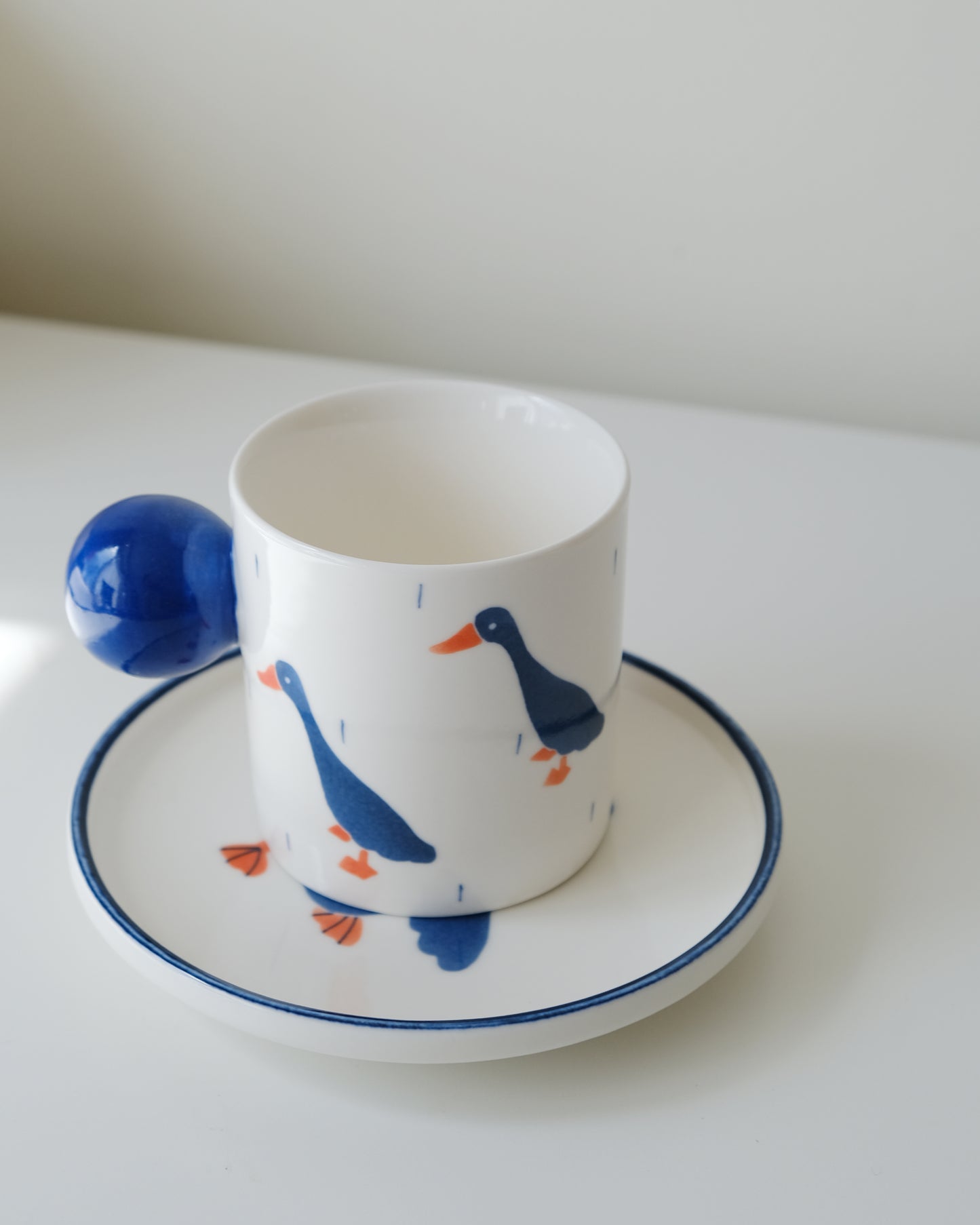 Handmade Duck Mug White