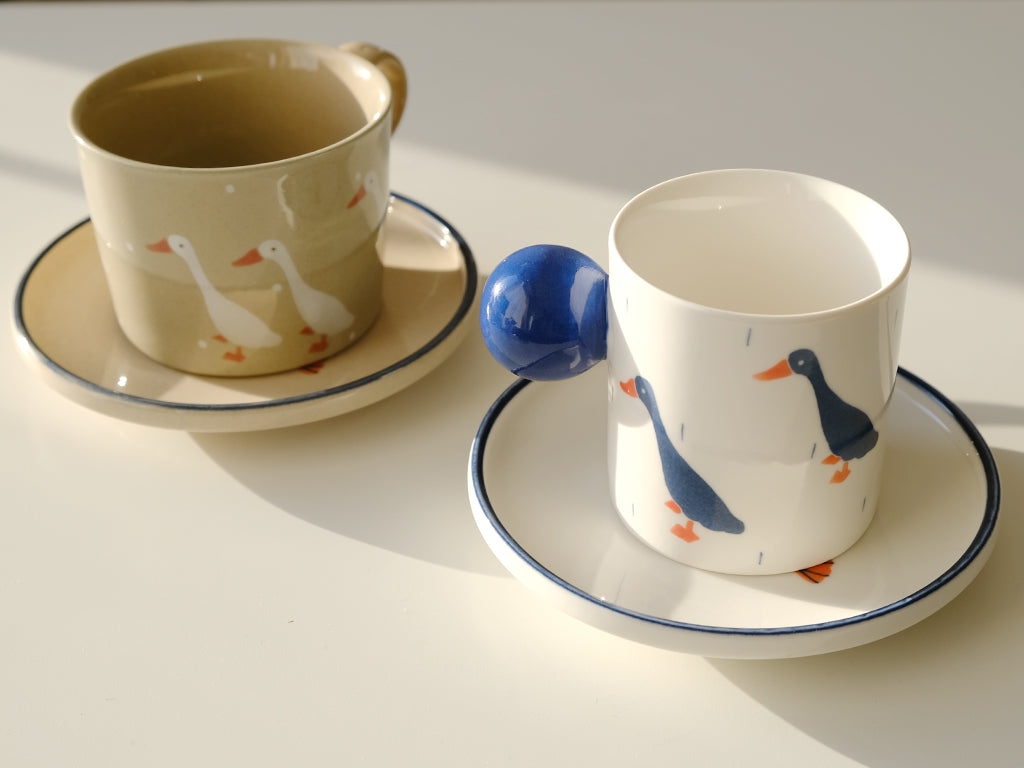 Handmade Duck Mug White