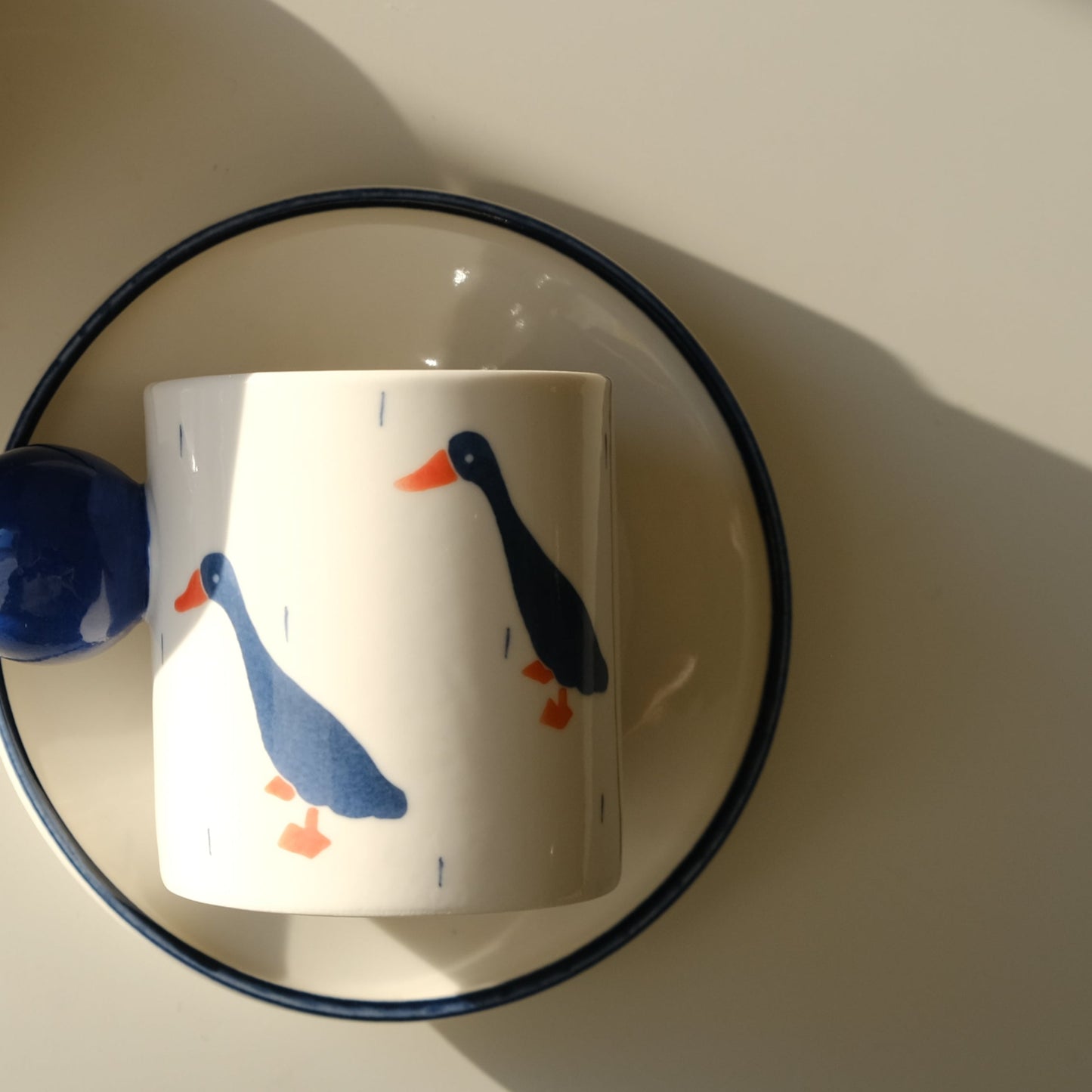 Handmade Duck Mug White