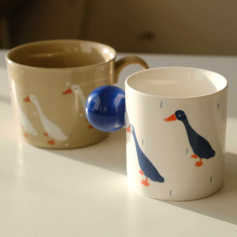 Handmade Duck Mug White