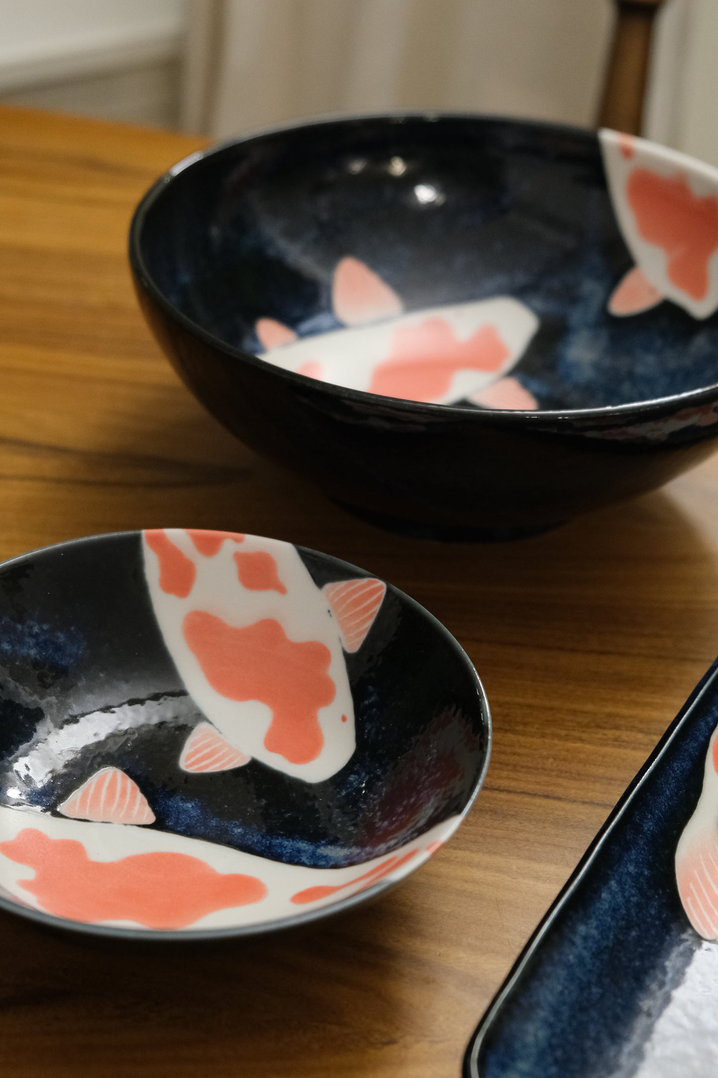 Koi Large noodle Bowl Minoware Awasaka