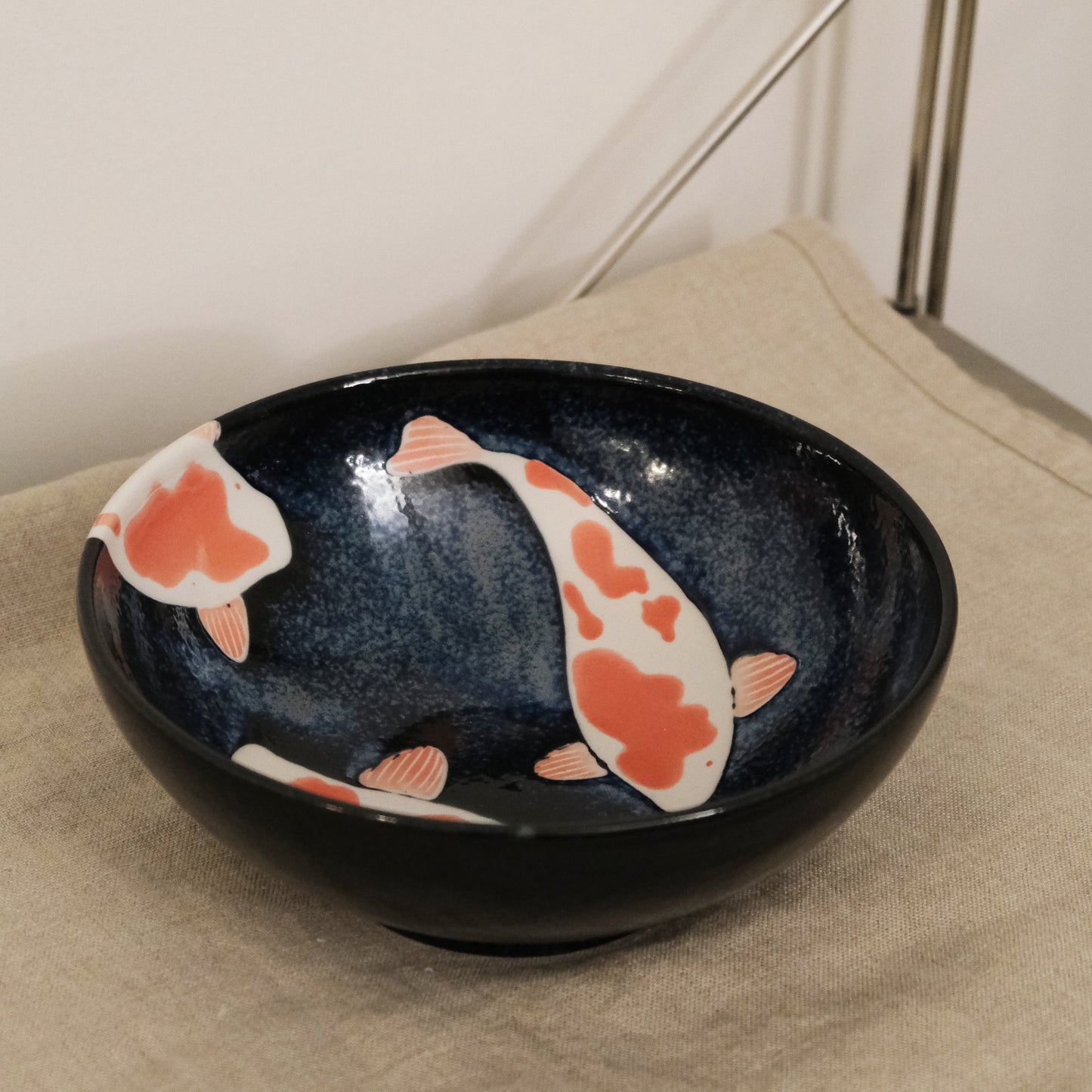 Koi Large noodle Bowl Minoware Awasaka