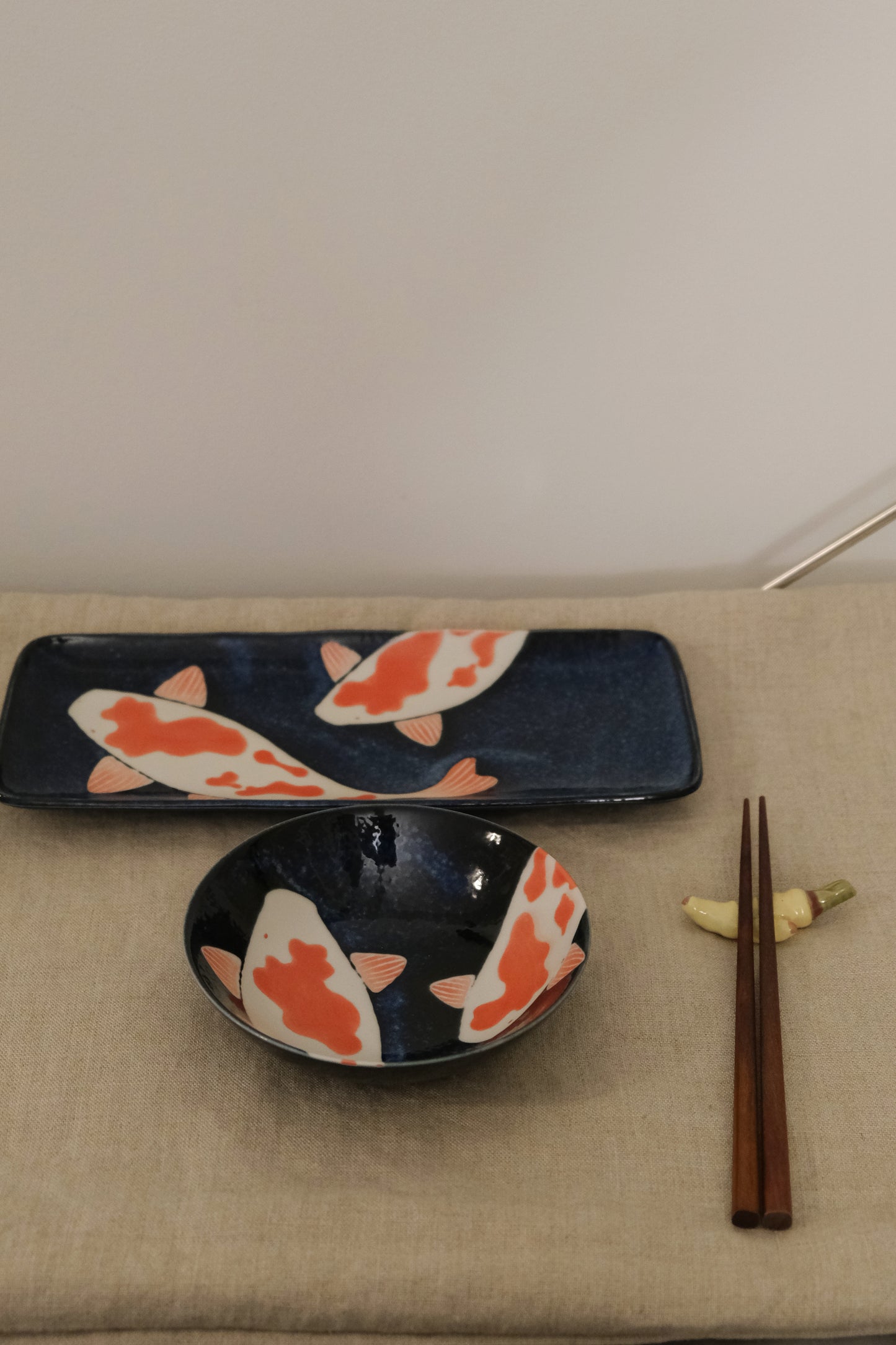 Koi Sushi Plate Minoware Awasaka