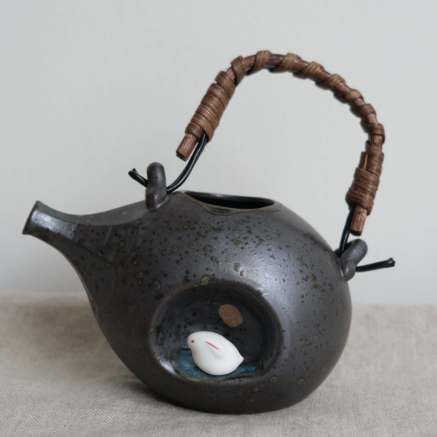 Moon Viewing Rabbit Cold Sake / Tea Bottle Hasami Ware