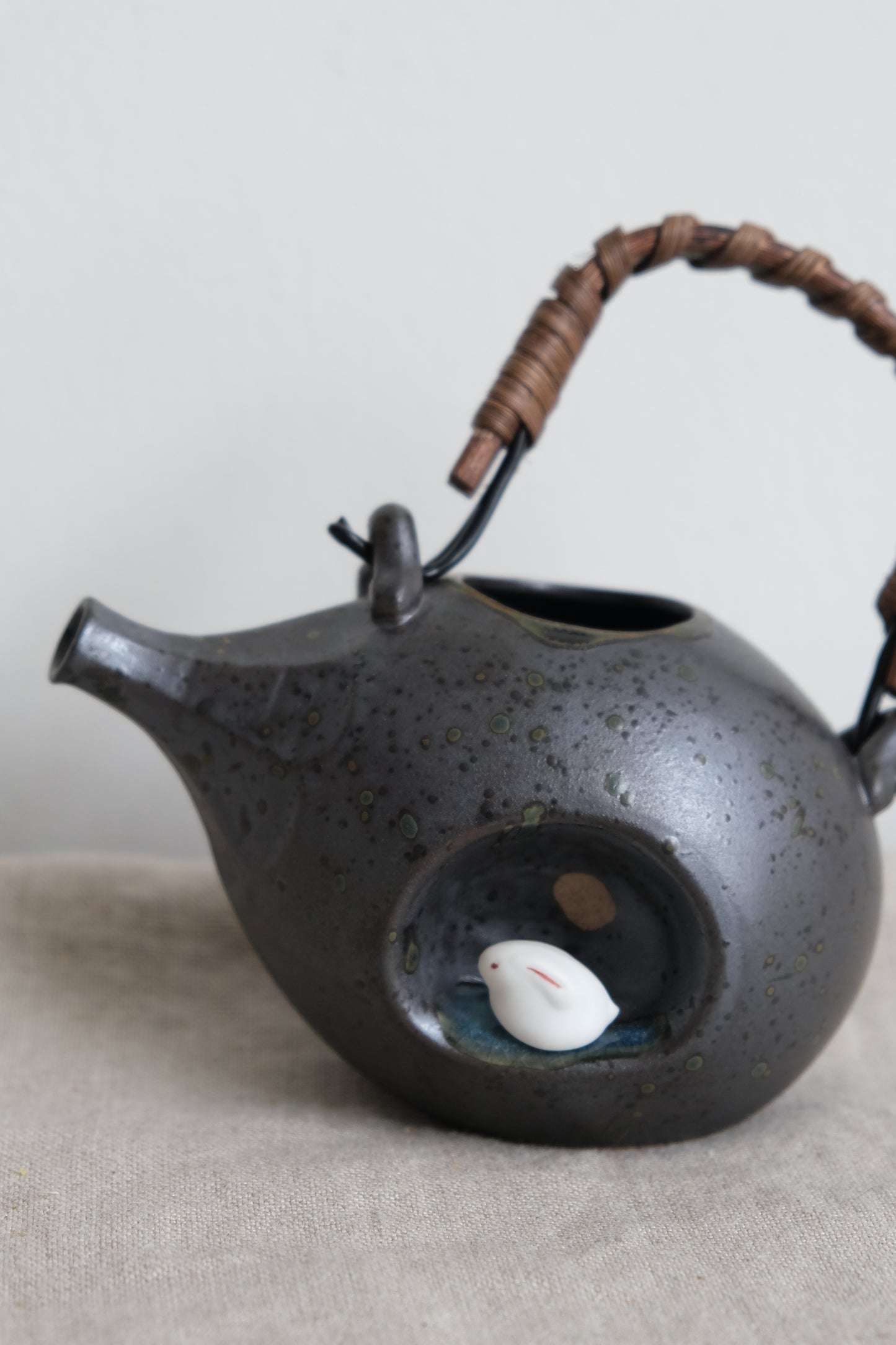 Moon Viewing Rabbit Cold Sake / Tea Bottle Hasami Ware