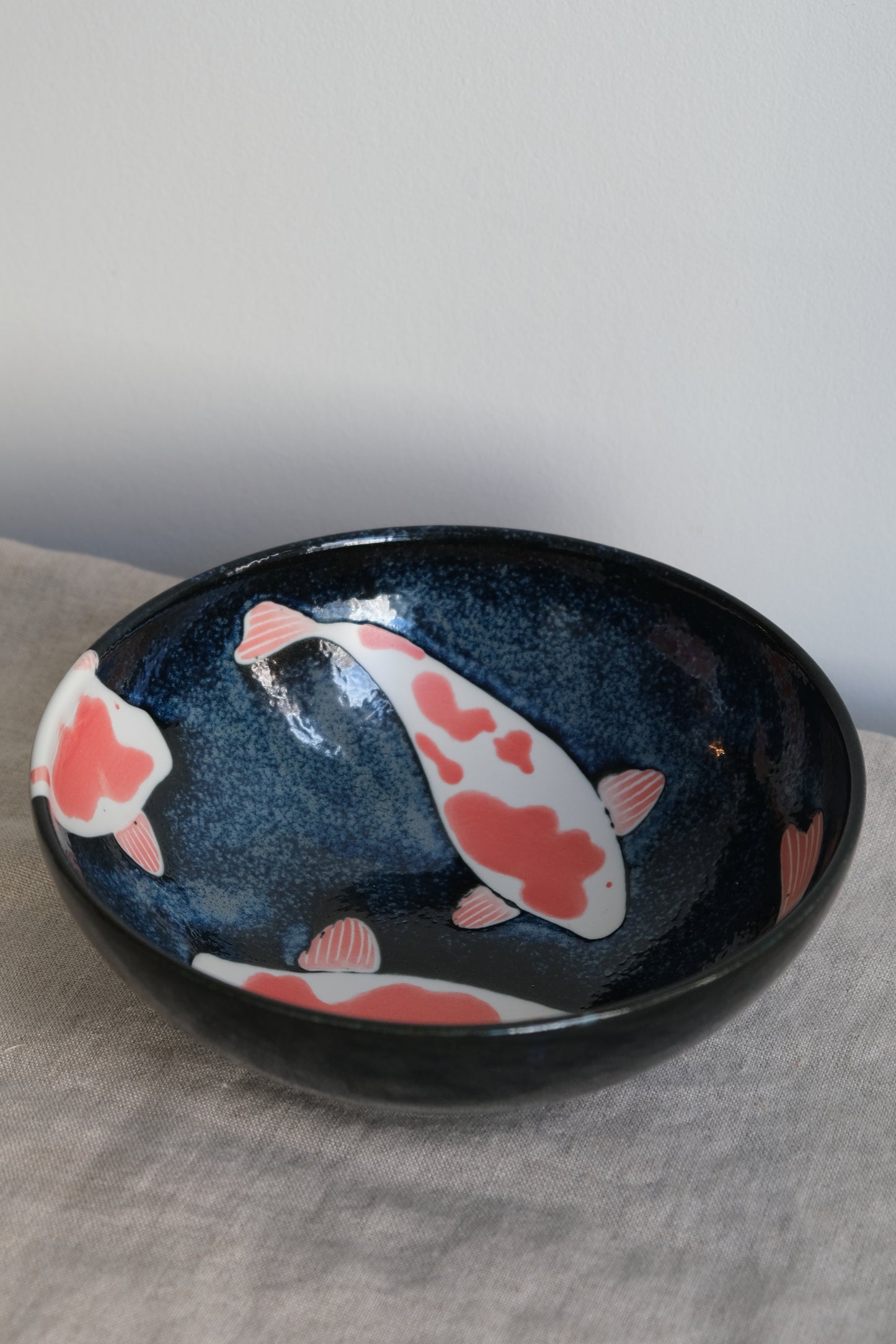 Koi Large noodle Bowl Minoware Awasaka