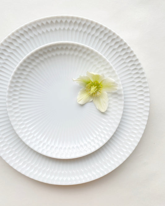 Oda Pottery Ripple Tableware Series Plates White