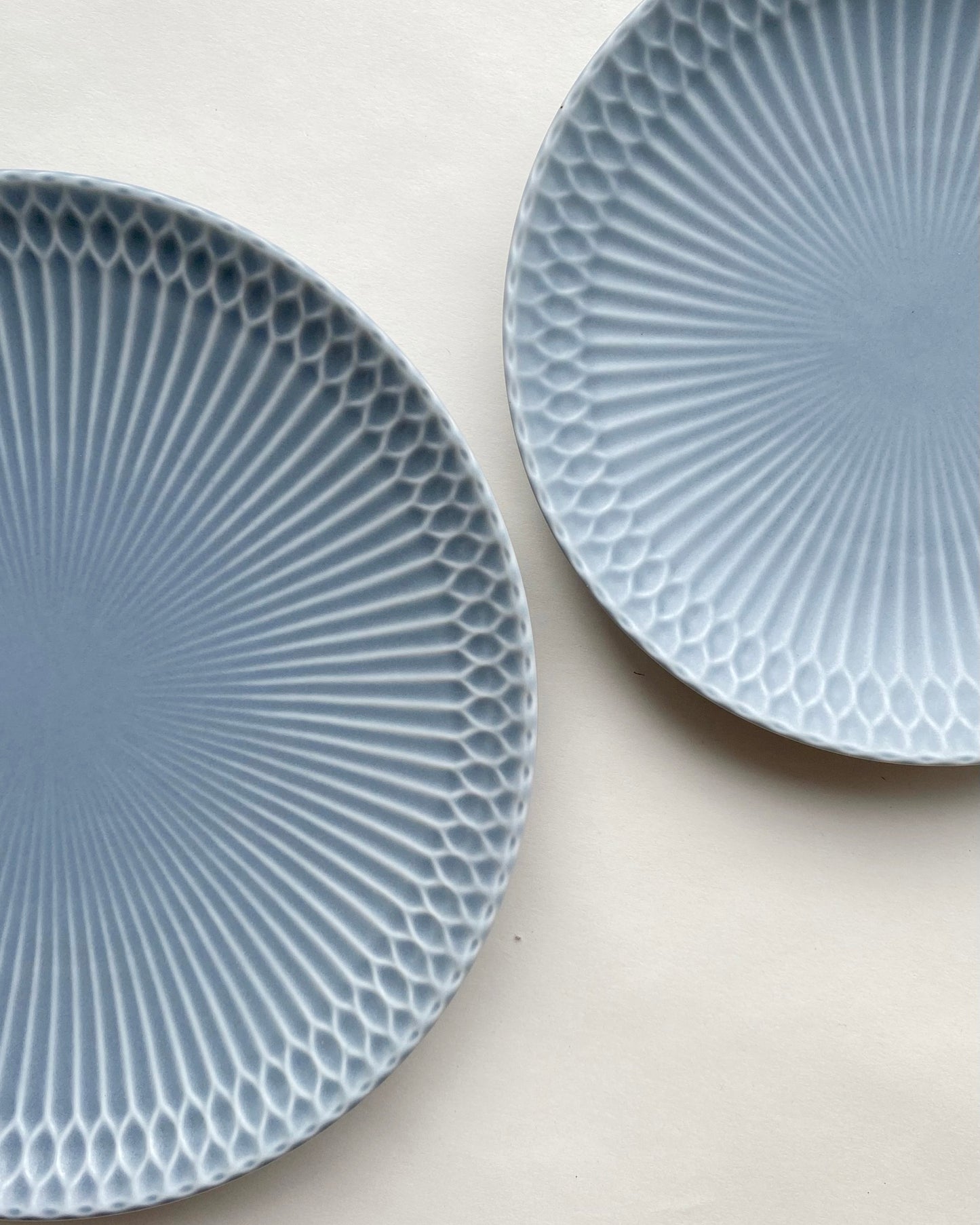 Oda Pottery Ripple Tableware Series Plates Blue