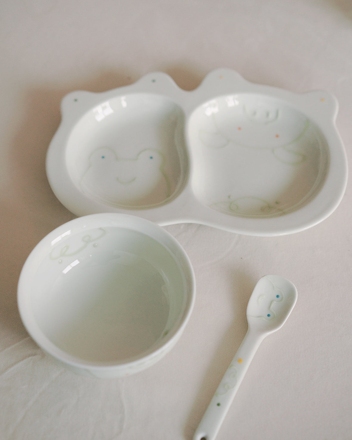 Kids Dinner Set Cute Animal Hasmi ware Kids Partition Plate and bowl set