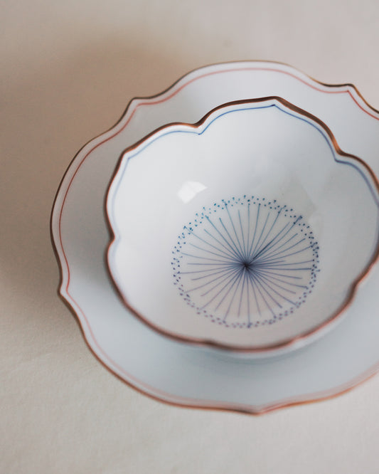 Hand-painted Bellflower Plate & Bowl Hasami Ware